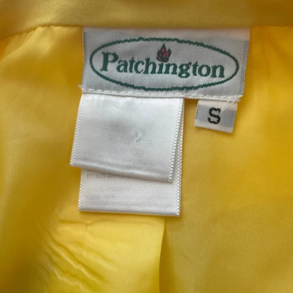VINTAGE PATCHNGTON YELLOW EMBROIDERED ZIPPED BLAZER JACKET SIZE SMALL - Picture 11 of 11